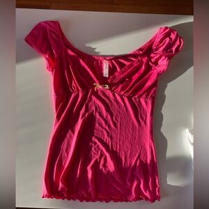Y2K Ruffle Rose Top
